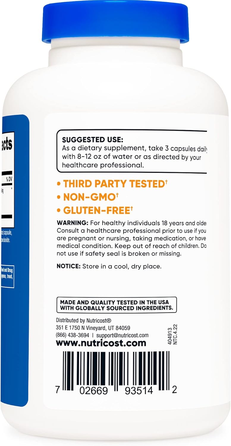 2 Bottles of Nutricost Dandelion Root Capsules - 525mg, 180 Count - Non-GMO, Gluten Free - Total 1575mg Serving Size