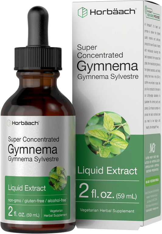 2 fl oz Horbäach Gymnema Sylvestre Liquid Extract Drops - Alcohol Free, Super Concentrated, Vegetarian, Non-GMO, Gluten Free