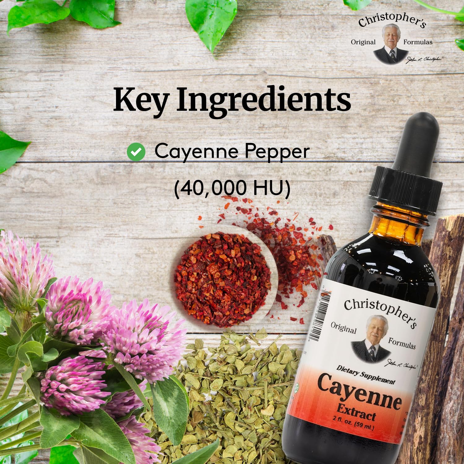 2 fl oz Liquid Cayenne Extract by Christopher's Original Formulas | Premium Herbal Wellness Supplement