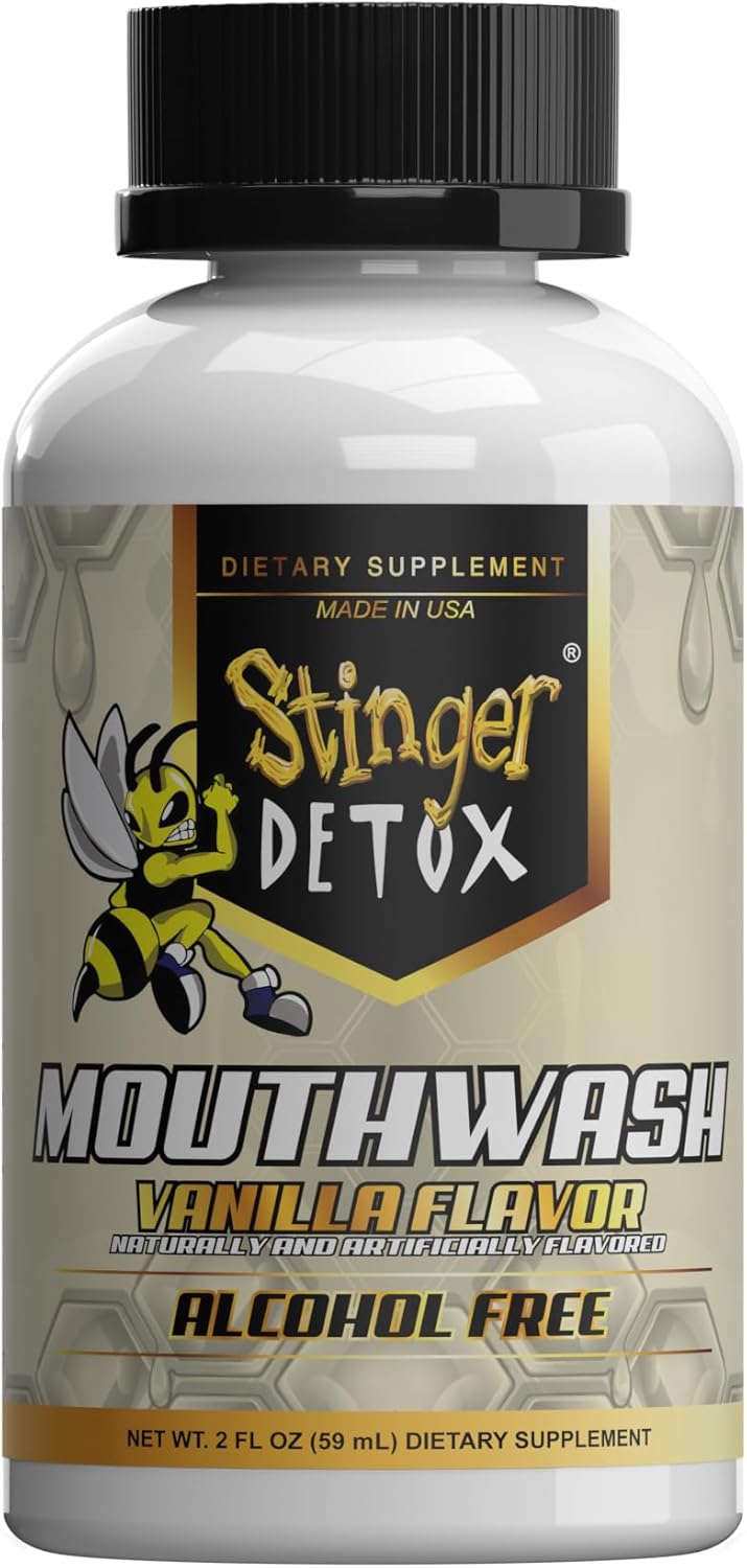 2 fl oz Stinger Detox Mouthwash - Alcohol-Free Formula for Oral Health & Cleanse