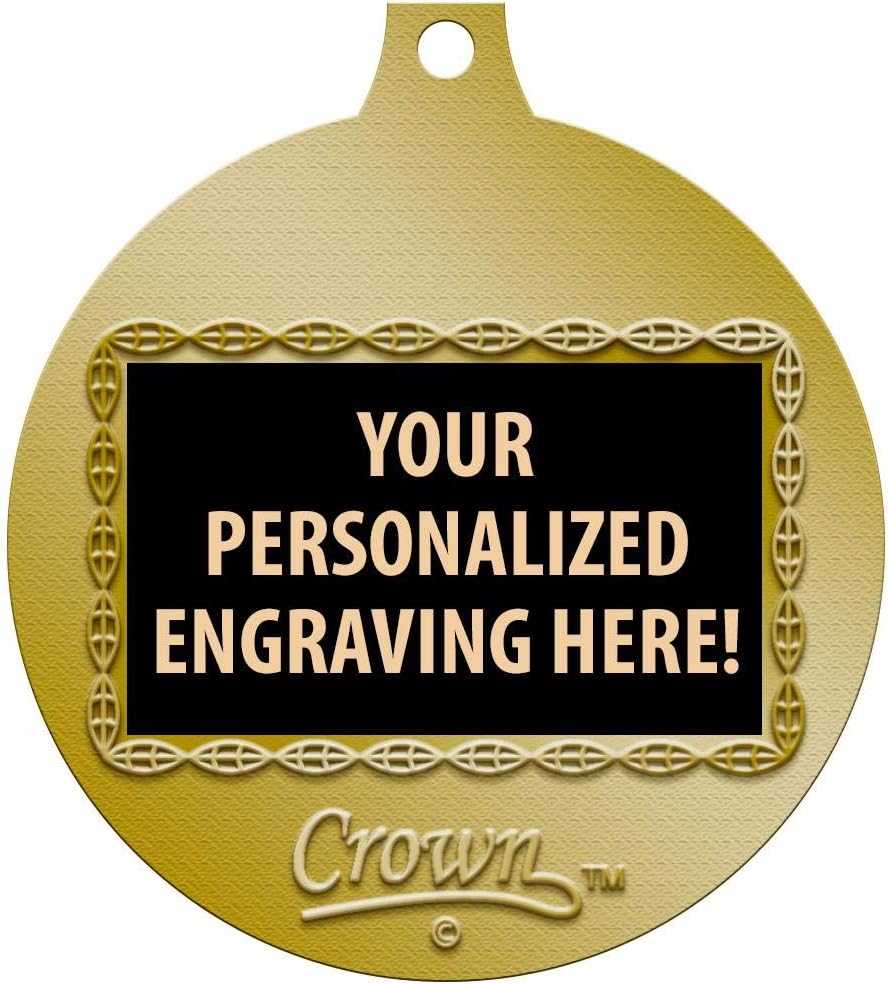 2" Gold Flag Football Medals with Free Custom Engraving - Crown Awards