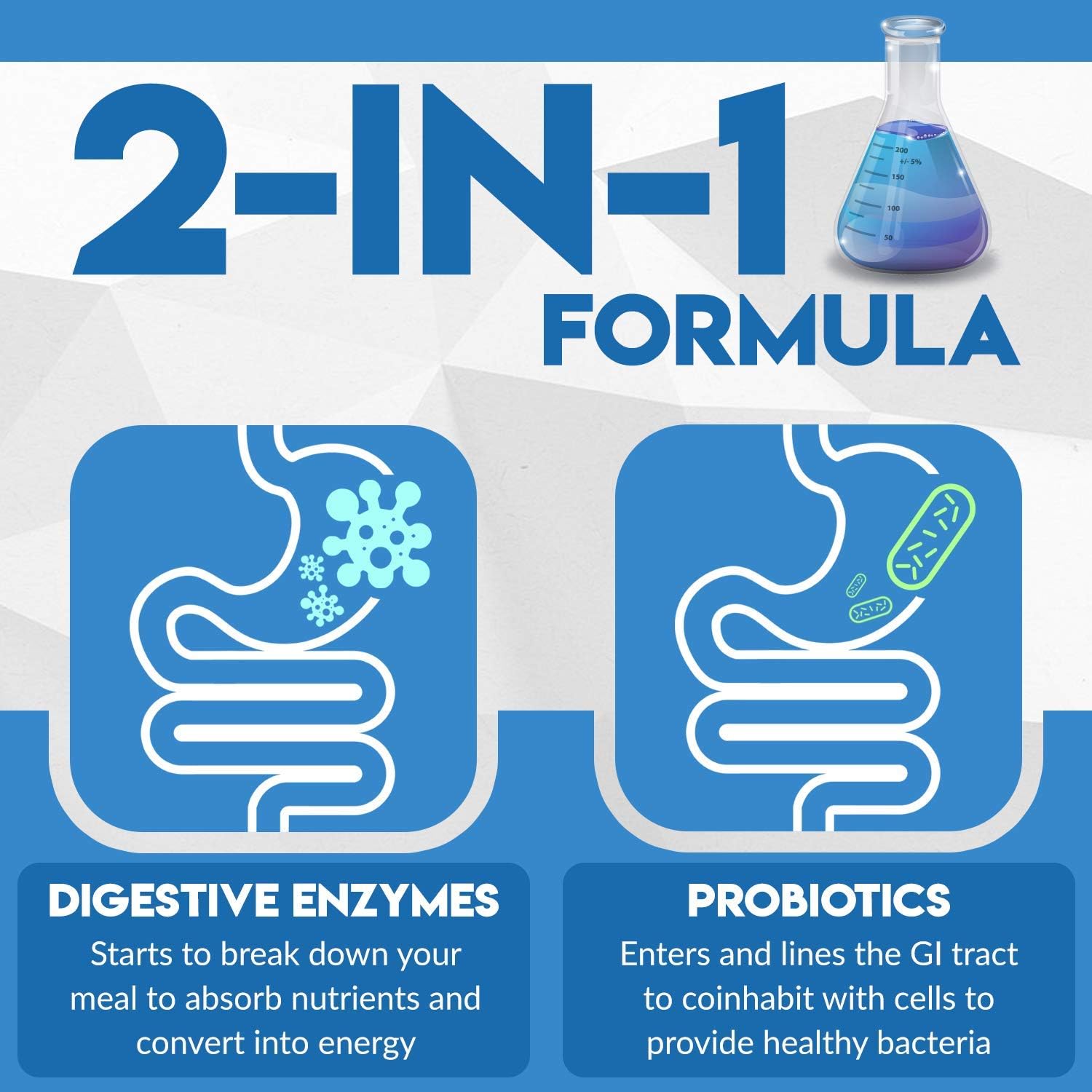2-in-1 Probiotic Digestive Enzymes - Instant Brands Digest Complete, 60 Capsules