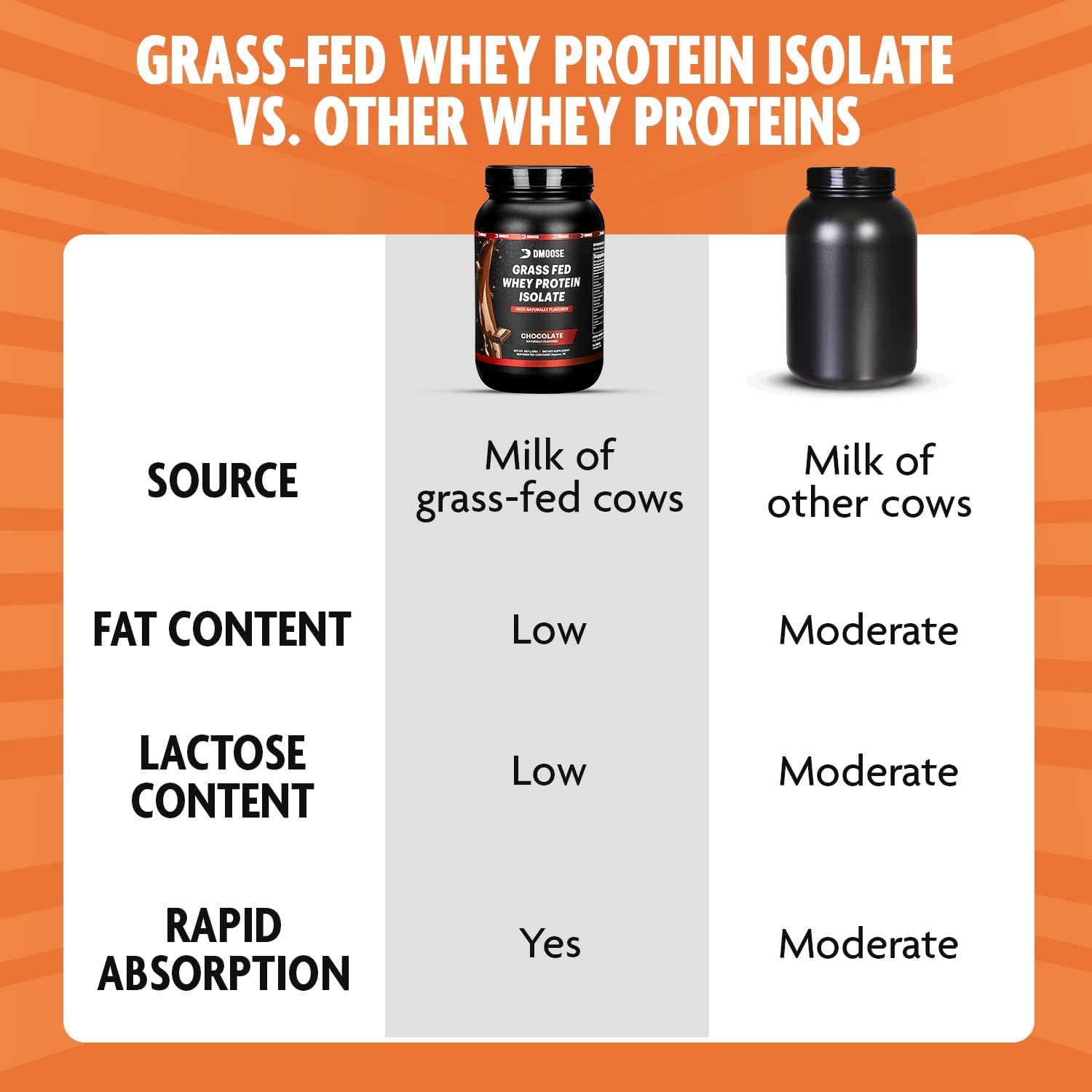 2 Lbs Chocolate Grass Fed Whey Protein Powder for Muscle Growth & Recovery - Naturally Sweetened, Rich in Amino Acids, Fast Absorbing Formula by DMoose