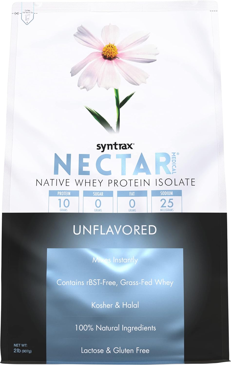 2 lbs. Syntrax Nutrition Nectar Medical All Natural Unflavored Whey Protein Isolate