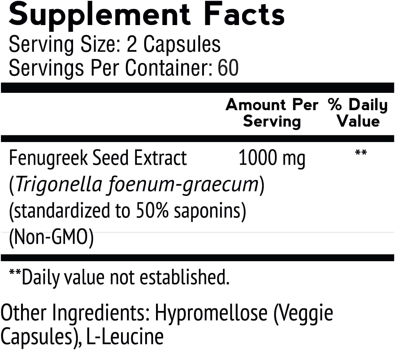 2-Month Supply of VitaMonk FenuTrax Fenugreek Extract - Supports Muscle Growth, Energy, and Drive in Men - Potent Fenugreek Seed Extract