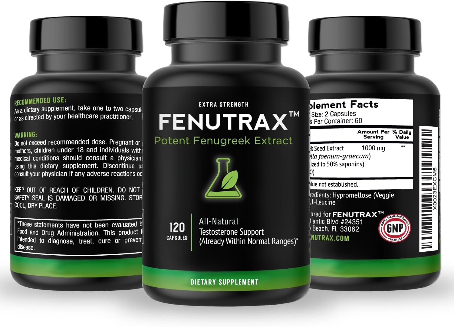 2-Month Supply of VitaMonk FenuTrax Fenugreek Extract - Supports Muscle Growth, Energy, and Drive in Men - Potent Fenugreek Seed Extract
