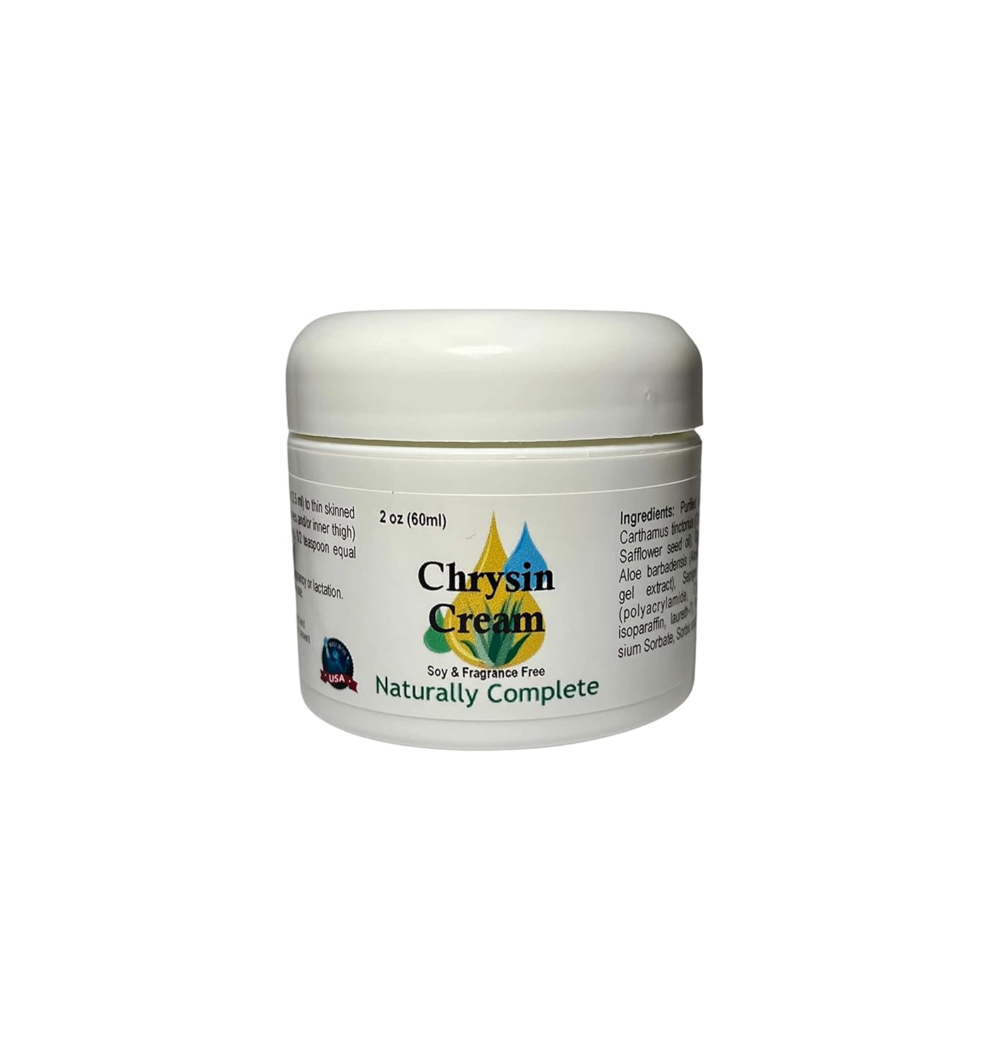 2 oz. Jar of Natural Chrysin Cream for Men and Women