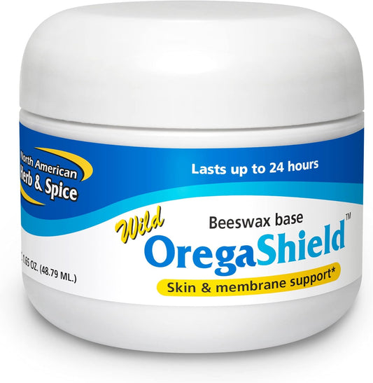 2 oz North American Herb & Spice OregaShield for Skin & Membrane Support - Beeswax Base with Wild Spice Oils - Lasts 24 Hours - Non-GMO