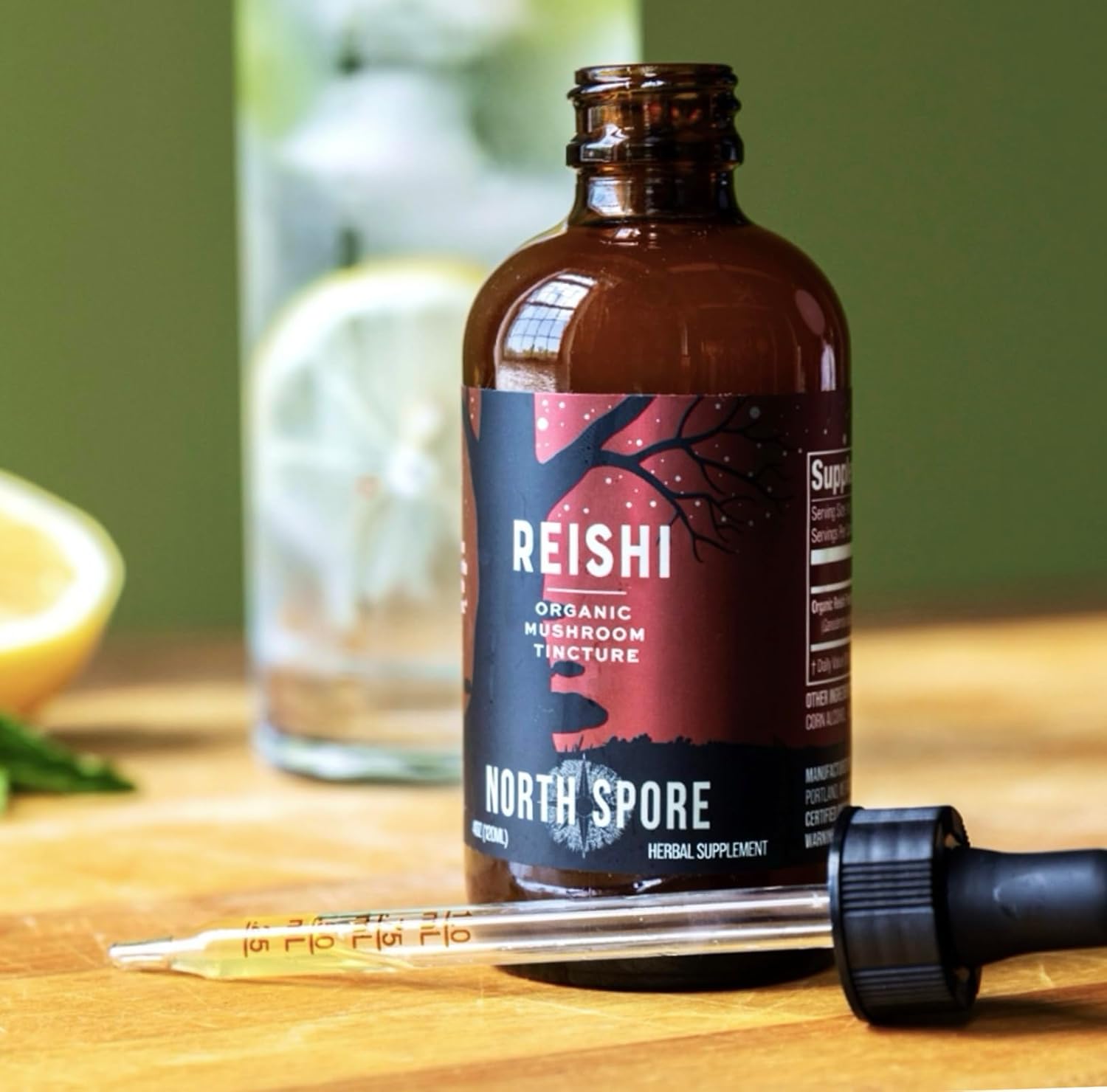 2 oz North Spore Organic Reishi Mushroom Tincture | 100% Fruiting Body Extract | Immune & Brain Support | Certified Organic, Vegan, Non-GMO | Adaptogenic & Nootropic | USA Made