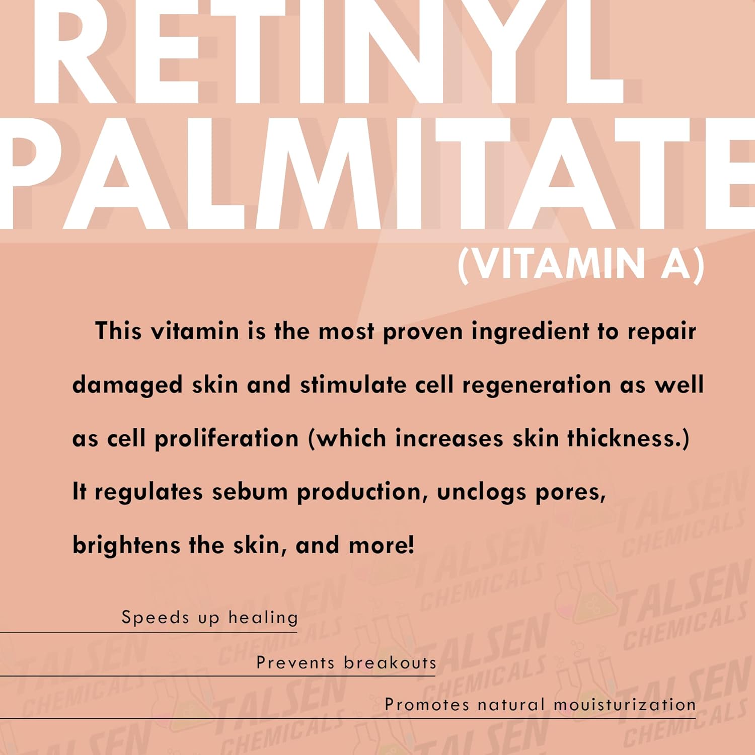 2 oz. Talsen Chemicals Vitamin A Powder - Water Soluble Retinol Palmitate - USP & Cosmetic Grade - 56g