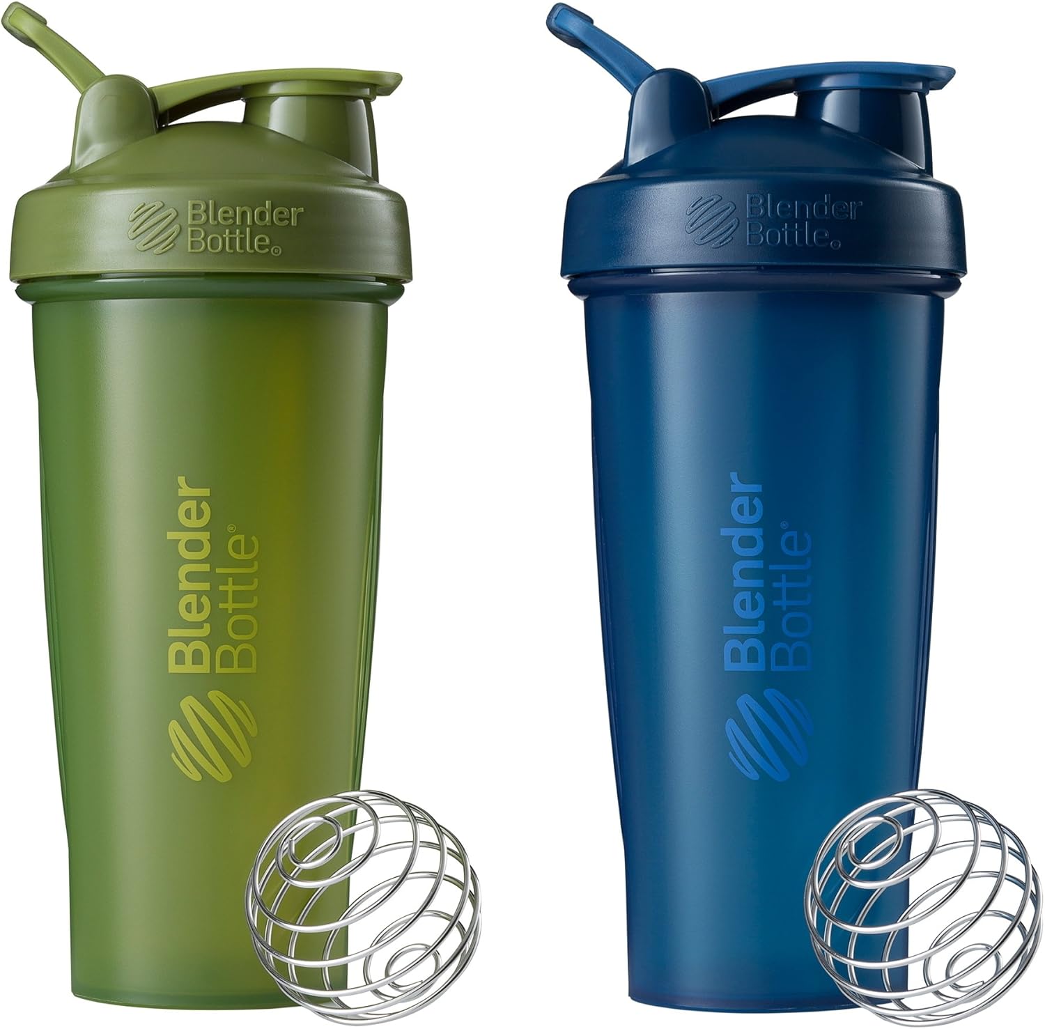 2 Pack 28-Ounce BlenderBottle Classic Shaker Bottles in Moss/Navy for Protein Shakes and Pre Workout
