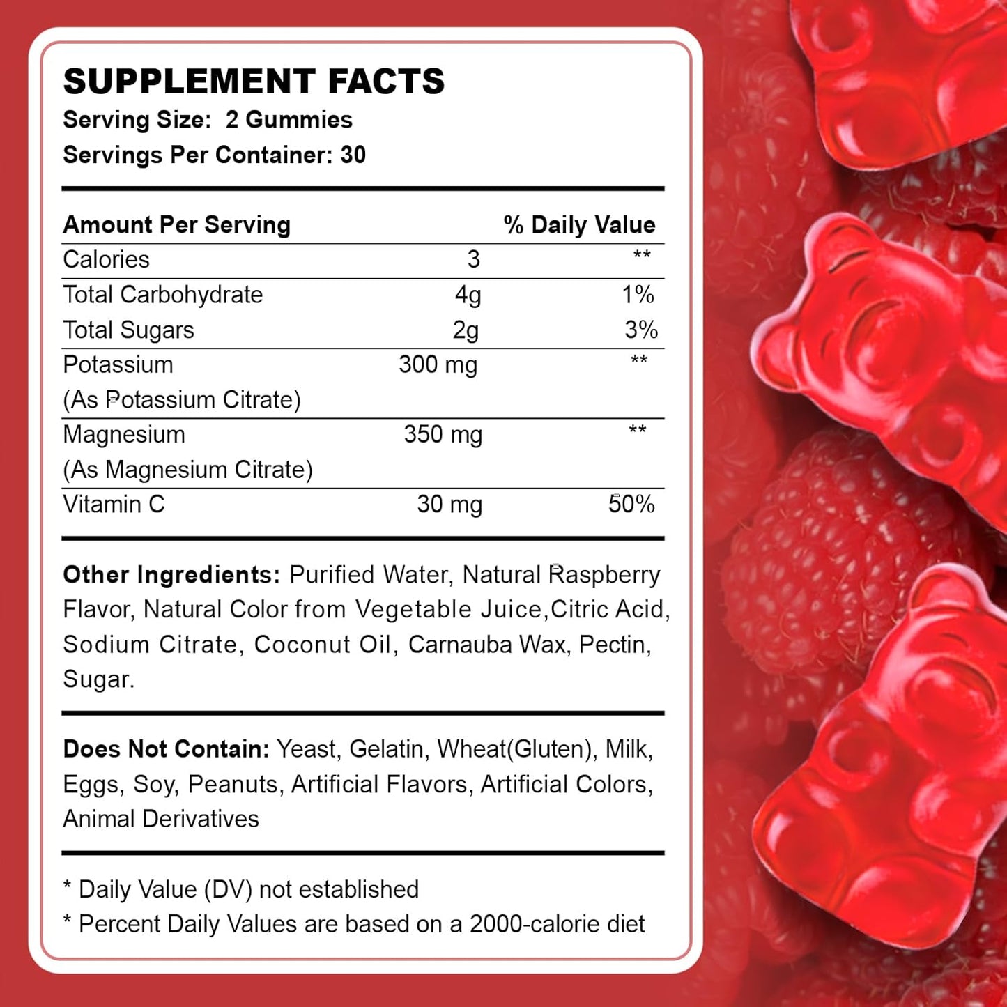 2 Pack ACEYO Raspberry Magnesium Gummies for Adults & Kids | High Absorption | Leg Cramp Relief | Heart & Immune Health | Vegan Chewable Supplement