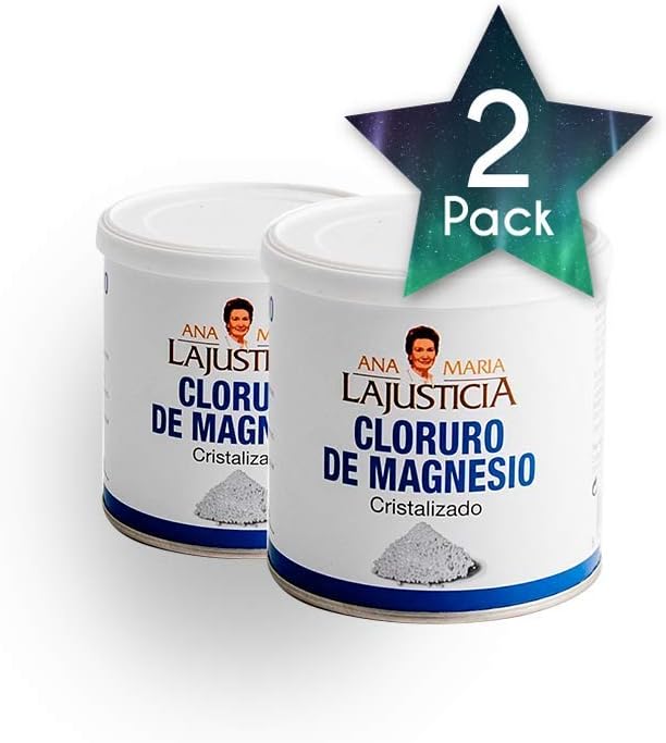 2 Pack Ana Maria LaJusticia Magnesium Chloride 400g - Boost Energy and Strength for Seniors - Spanish Supplement