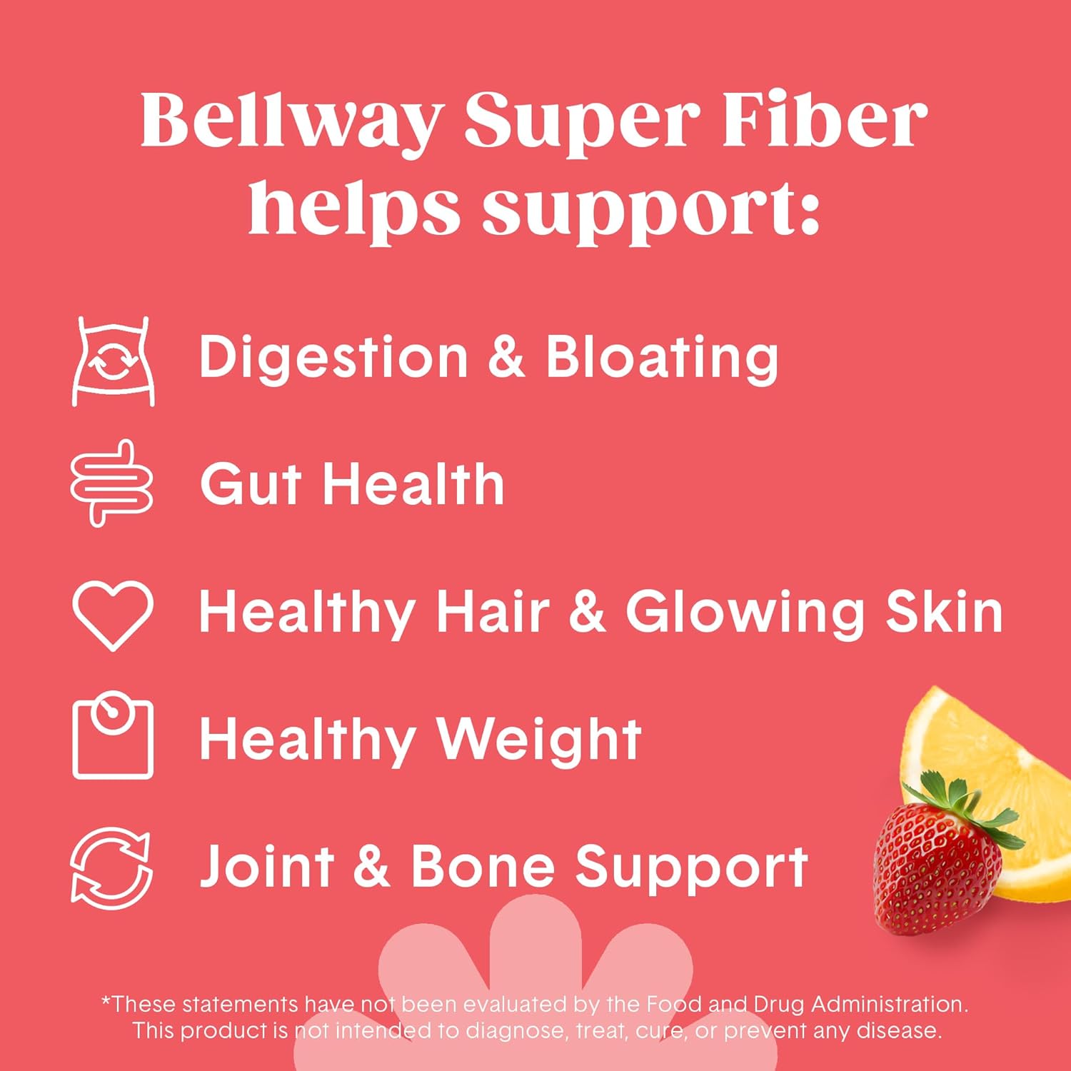 2 Pack Bellway Super Fiber Powder + Collagen Peptides for Gut Health & Skin - Strawberry Lemonade Flavor, 22.92 oz