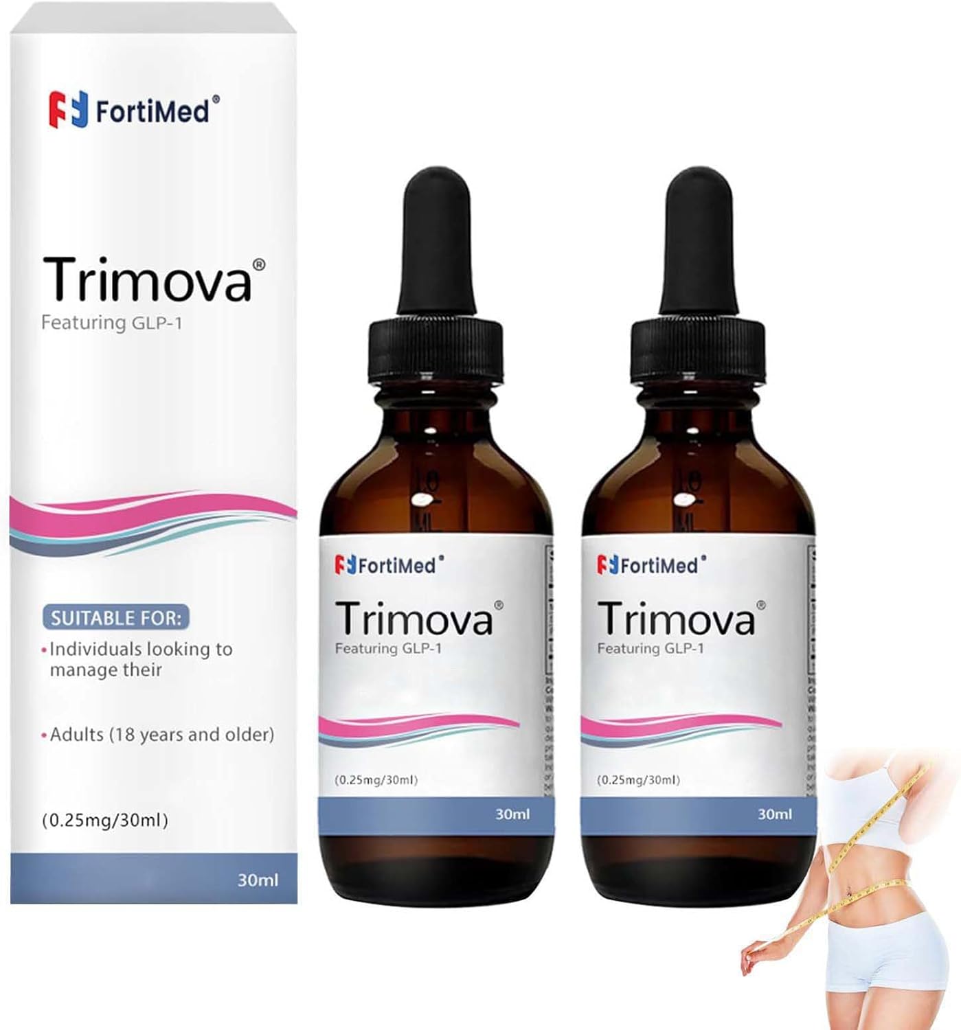 2-Pack BKX Trimova Drops: Natural Vitamin Drops for Men & Women