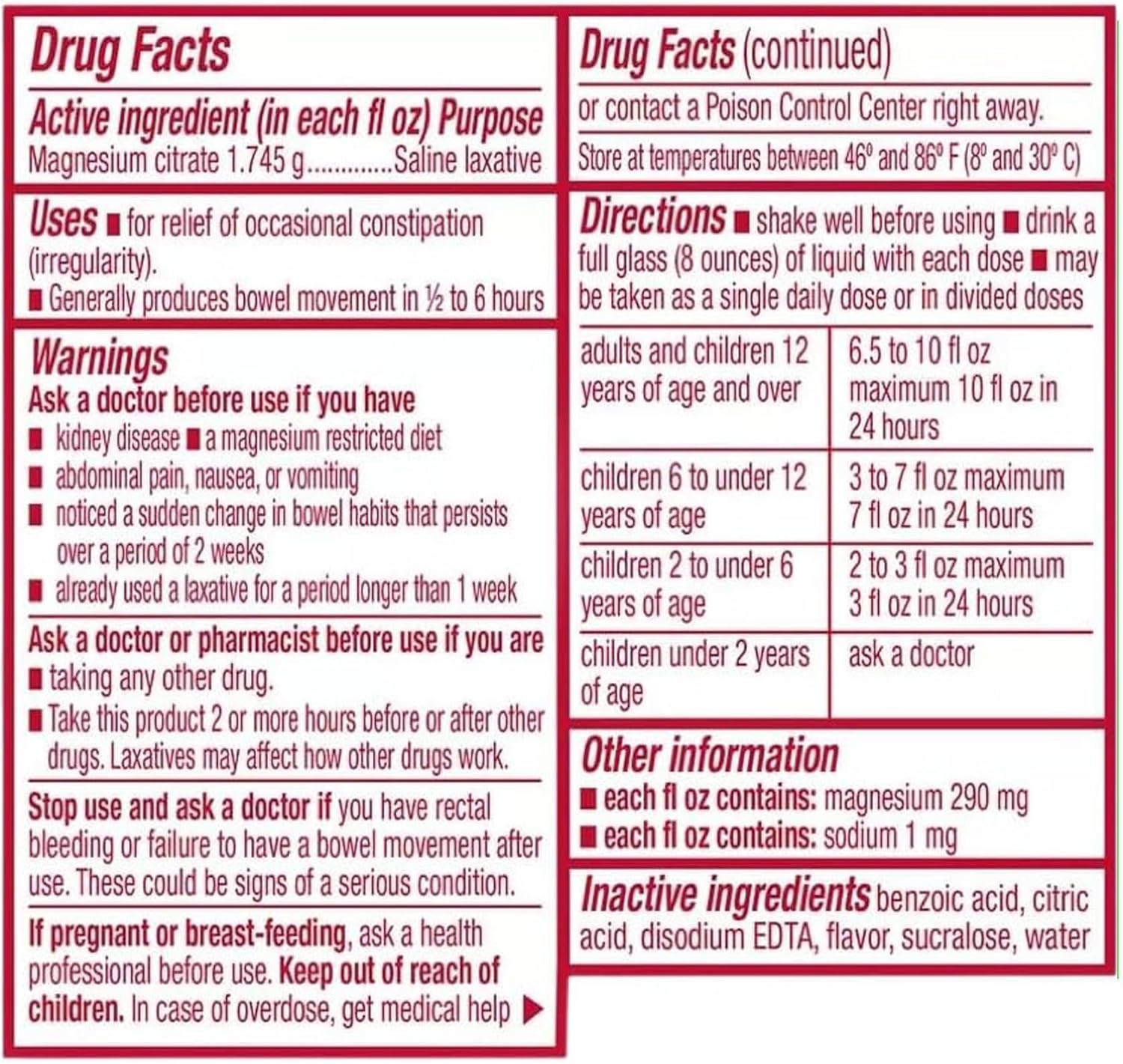 2 Pack Bleam Health Swan Magnesium Citrate Oral Solution Cherry Flavor - Gentle Liquid Laxative for Digestive Health - 10 Oz Each