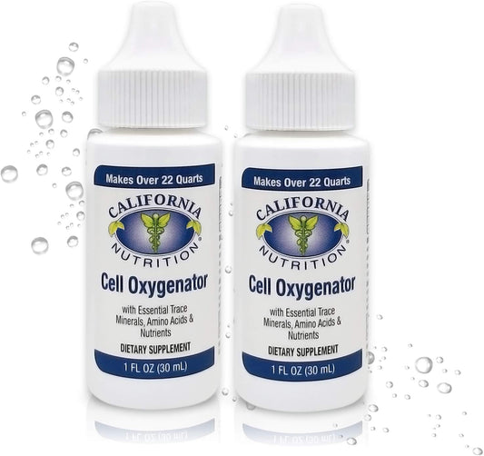 2-Pack California Nutrition Cell Oxygenator 1 Fl Oz Liquid Oxygen Drops for Immune System Support & Athletic Performance