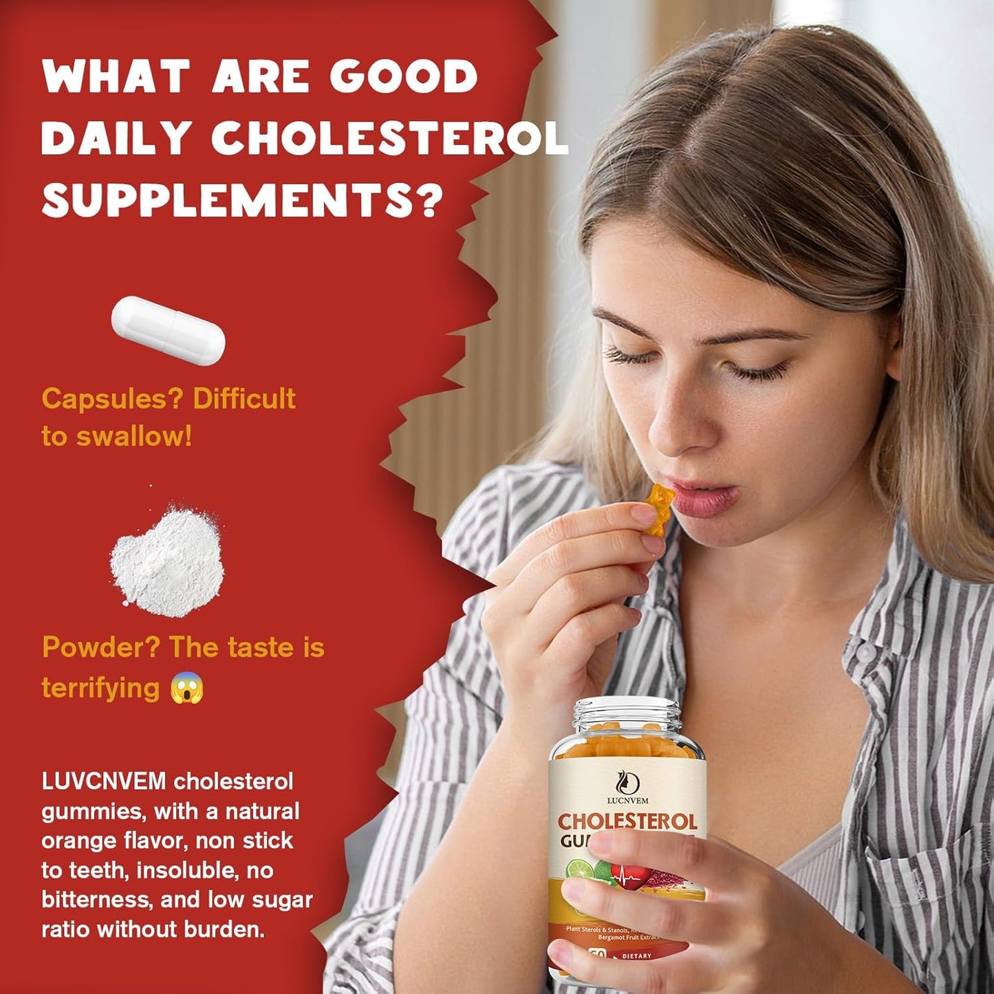 2 Pack Cholesterol Supplements Gummies - Plant Sterols, Stanols, Red Yeast Rice, Citrus Bergamot - Maintain Healthy Levels - 60 Day Supply