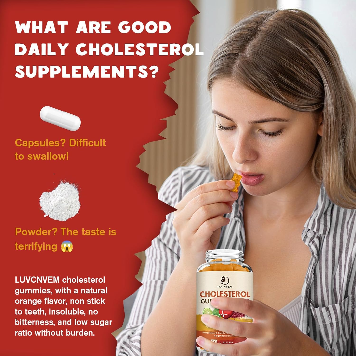2 Pack Cholesterol Supplements Gummies - Plant Sterols, Stanols, Red Yeast Rice, Citrus Bergamot - Maintain Healthy Levels - 60 Day Supply
