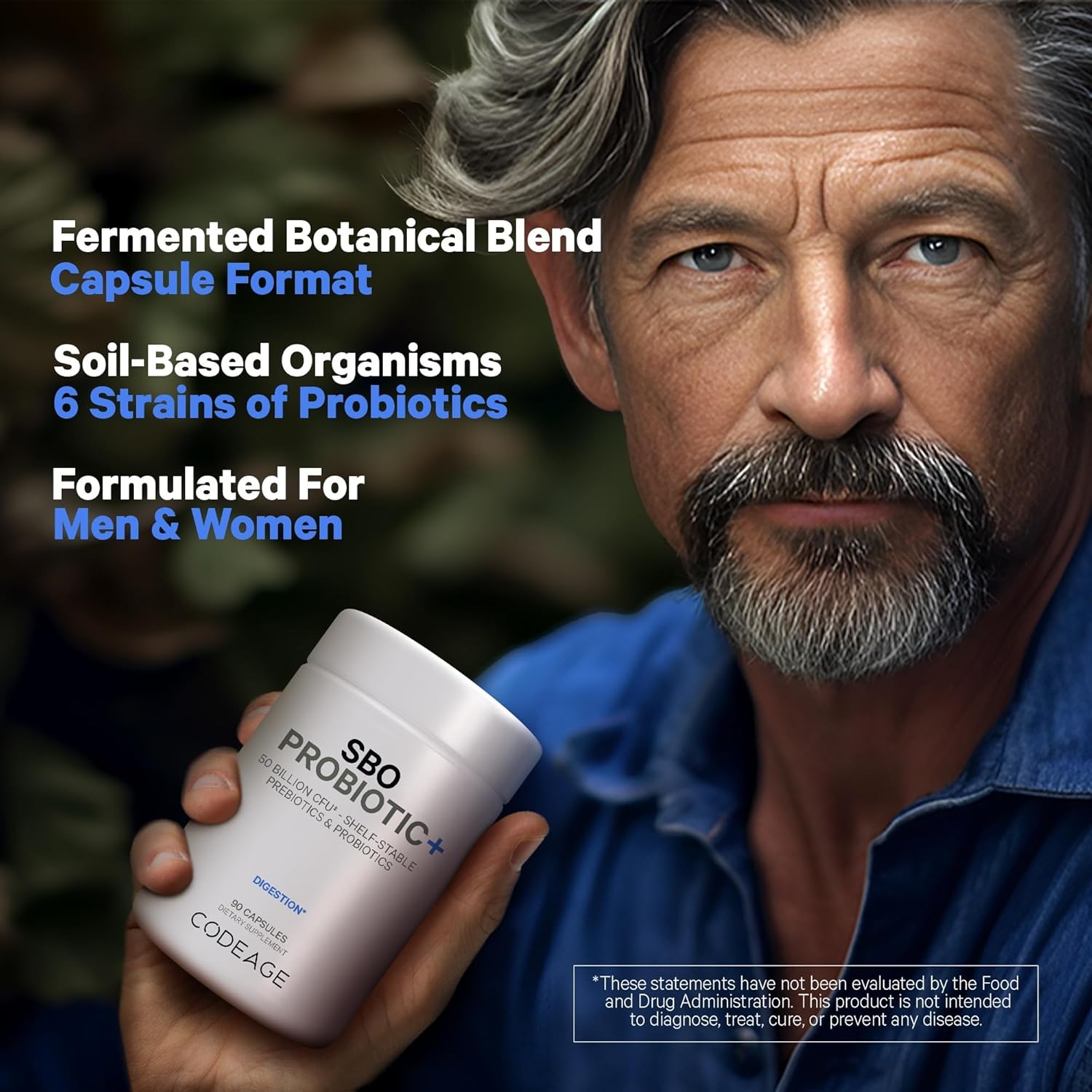 2 Pack Codeage SBO Probiotics: 50 Billion CFUs, Multi Strain Soil Based Organisms & Organic Botanical Blend