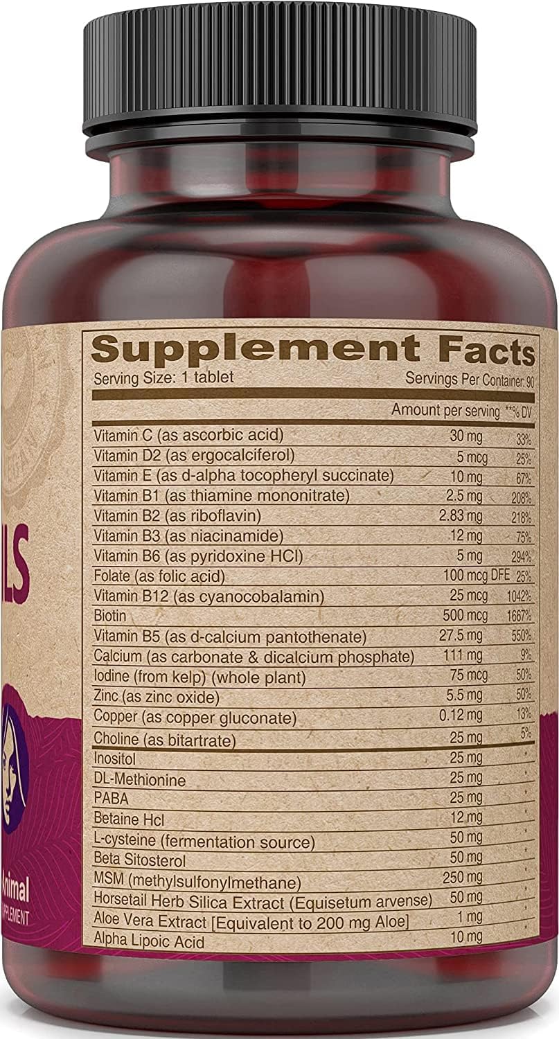 2-Pack DEVA Vegan Hair, Nails & Skin Supplement - 90 Tablets with 500 mcg Biotin