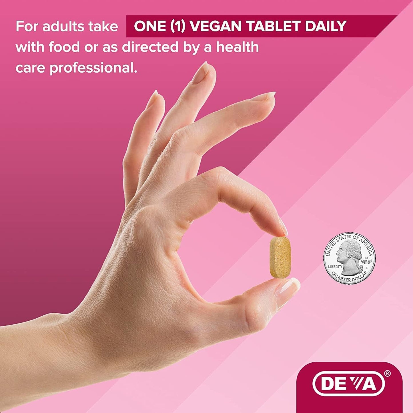 2-Pack DEVA Vegan Hair, Nails & Skin Supplement - 90 Tablets with 500 mcg Biotin