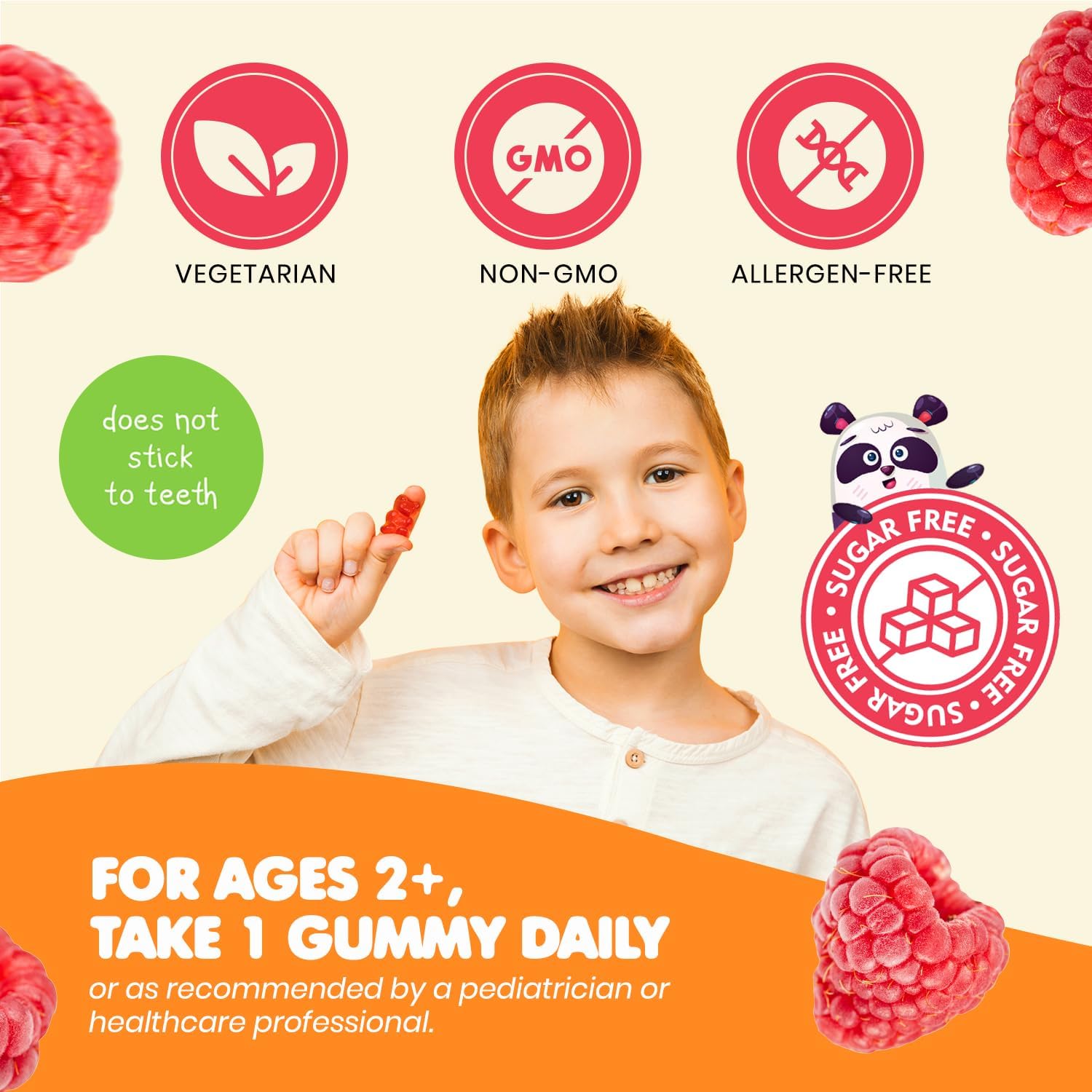 2-Pack Dr. Moritz Sugar-Free Calm Magnesium Gummies - Raspberry Flavor - Non-GMO Citrate Gummies for Kids & Adults (60 Count)