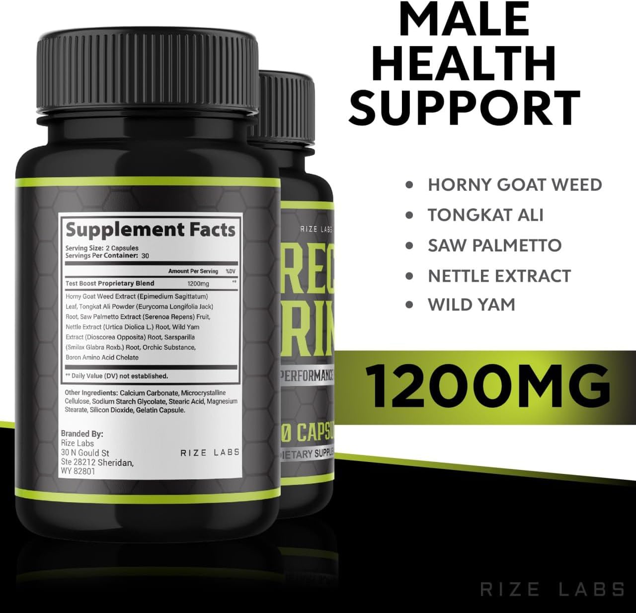2-Pack Erec Prime Pills for Men - High Performance Formula, All-Natural Support for Peak Performance & Health - 120 Capsules