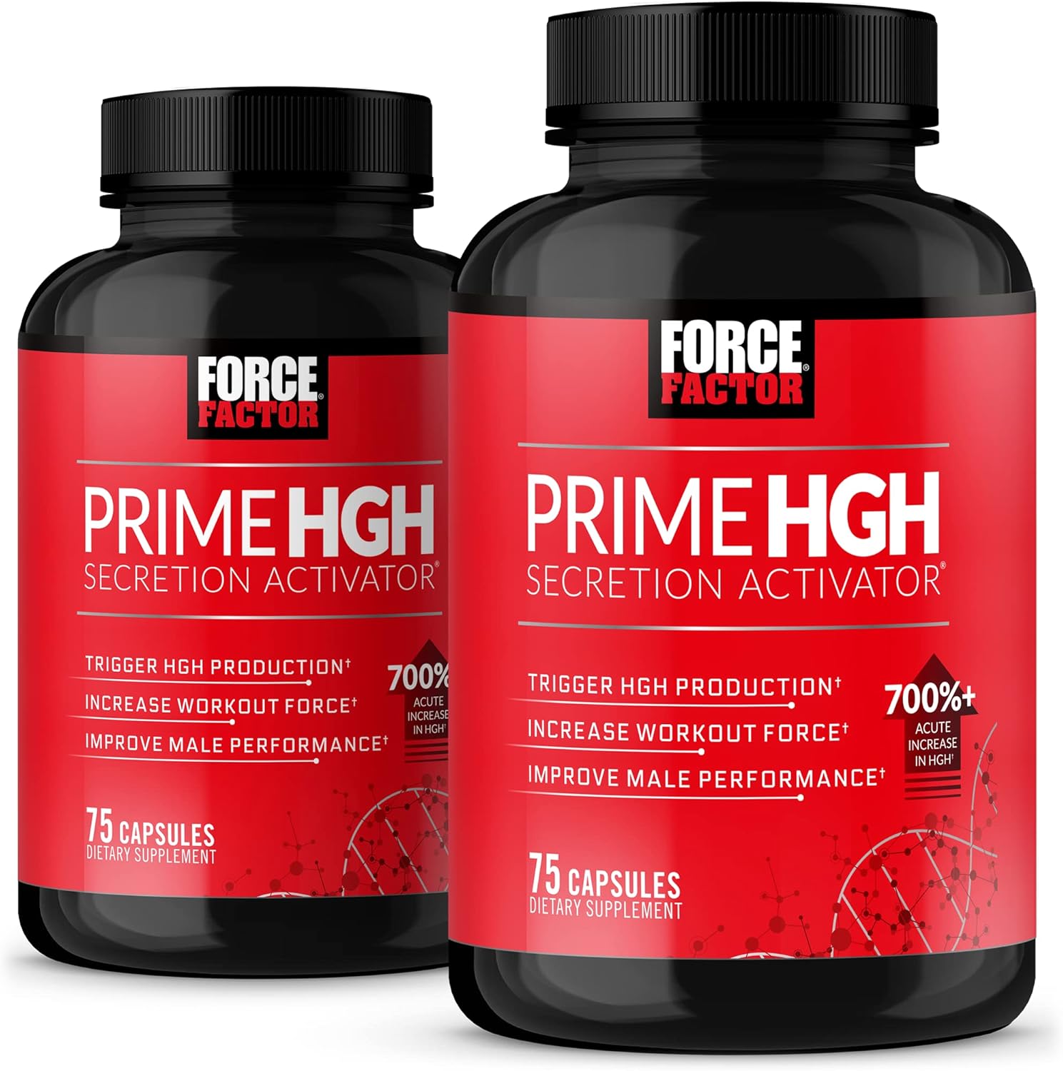 2-Pack Force Factor Prime HGH Supplement for Men - Activates HGH Secretion, Boosts Workout Force & Performance - 150 Capsules