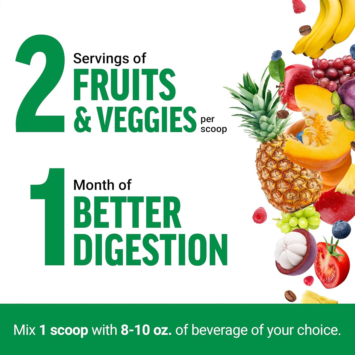 2-Pack Force Factor Smarter Greens Superfoods Powder - Supports Digestion, Immunity, Energy - Greens Powder with Probiotics, Enzymes, Antioxidants - 60 Servings