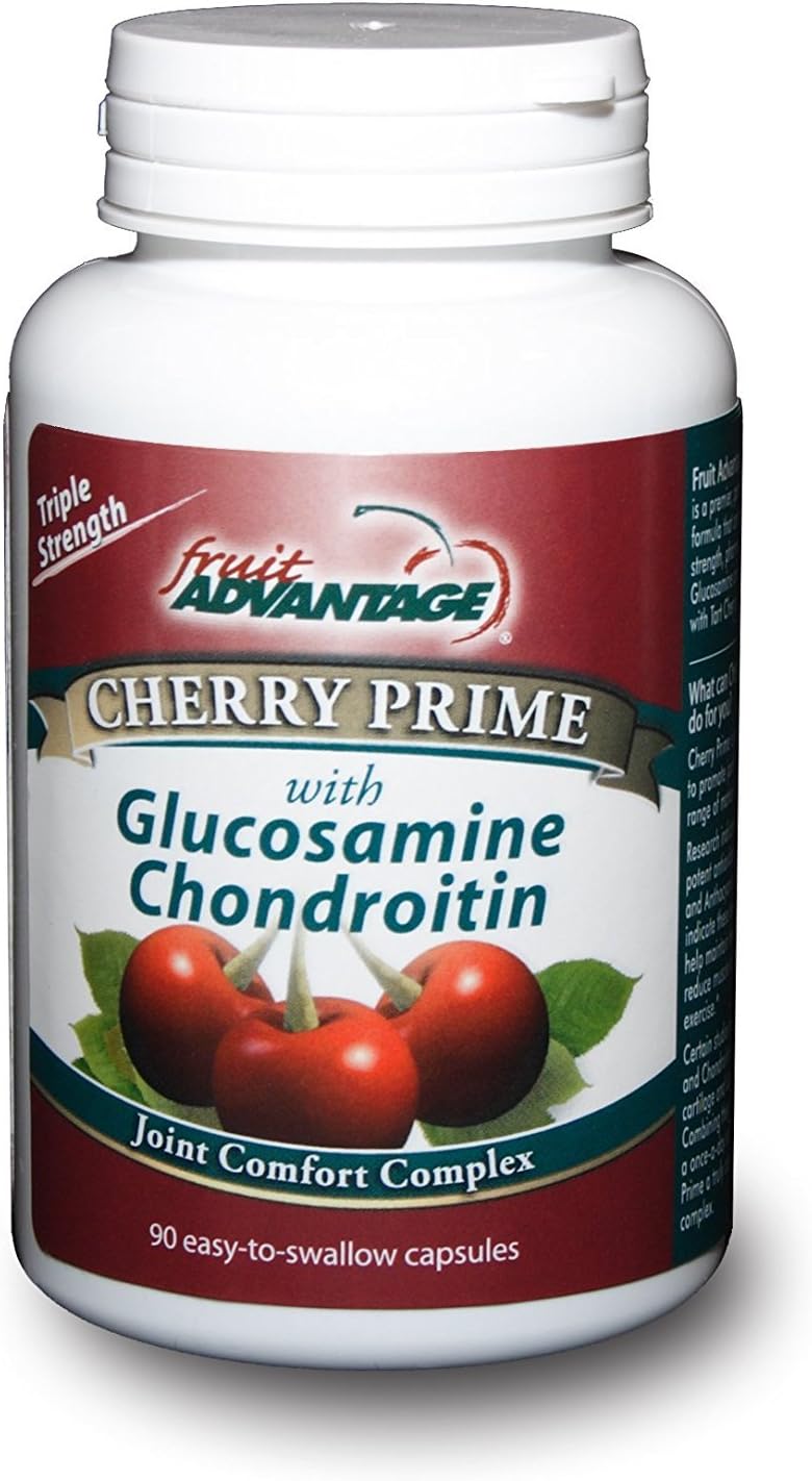 2-Pack Fruit Advantage Cherry Prime Montmorency Tart Cherry Extract with Glucosamine & Chondroitin - 90 Capsules