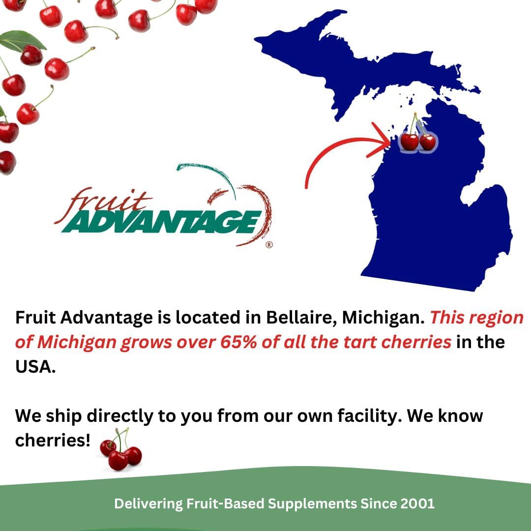 2-Pack Fruit Advantage Cherry Prime Montmorency Tart Cherry Extract with Glucosamine & Chondroitin - 90 Capsules