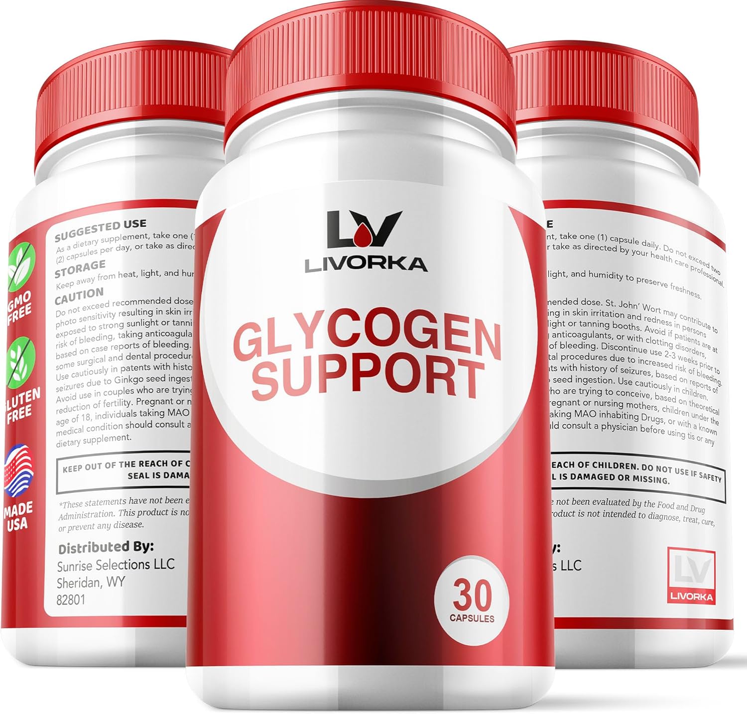 2 Pack Glycogen Support Capsules - Advanced Formula for Glycogen Control with Powerful Ingredients - 60 Day Supply