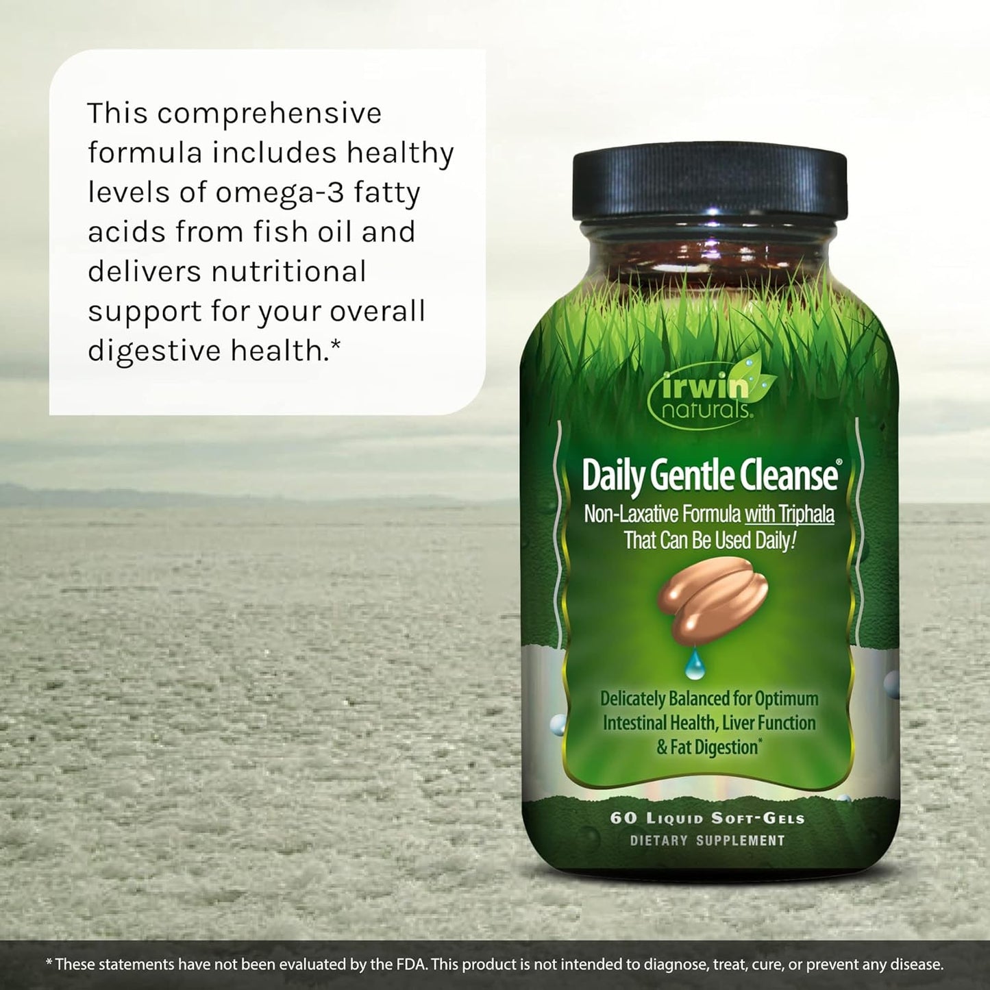 2-Pack Irwin Naturals Daily Gentle Cleanse Liquid Soft-Gels - Non-Laxative Formula with Triphala - 120 Softgels