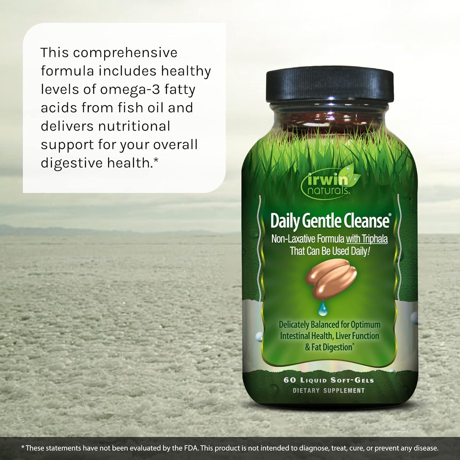 2-Pack Irwin Naturals Daily Gentle Cleanse Liquid Soft-Gels - Non-Laxative Formula with Triphala - 120 Softgels