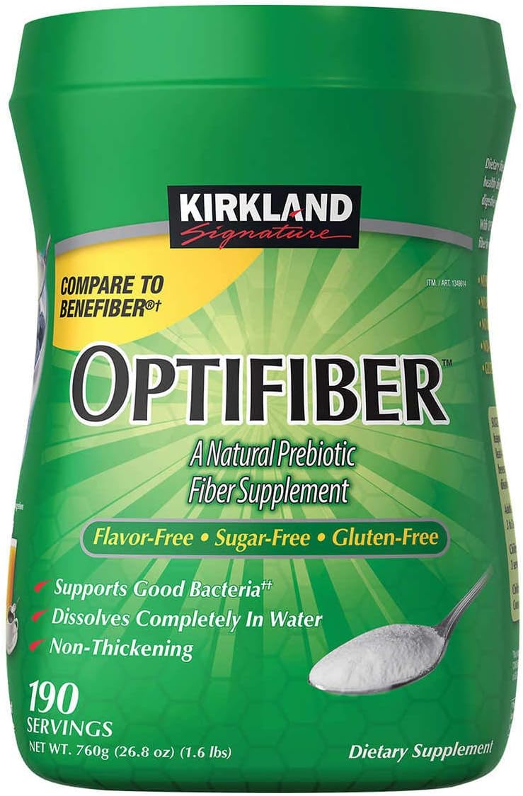 2 Pack Kirkland Signature OPTIFIBER Powder, 25.6 Ounces - 190 Servings