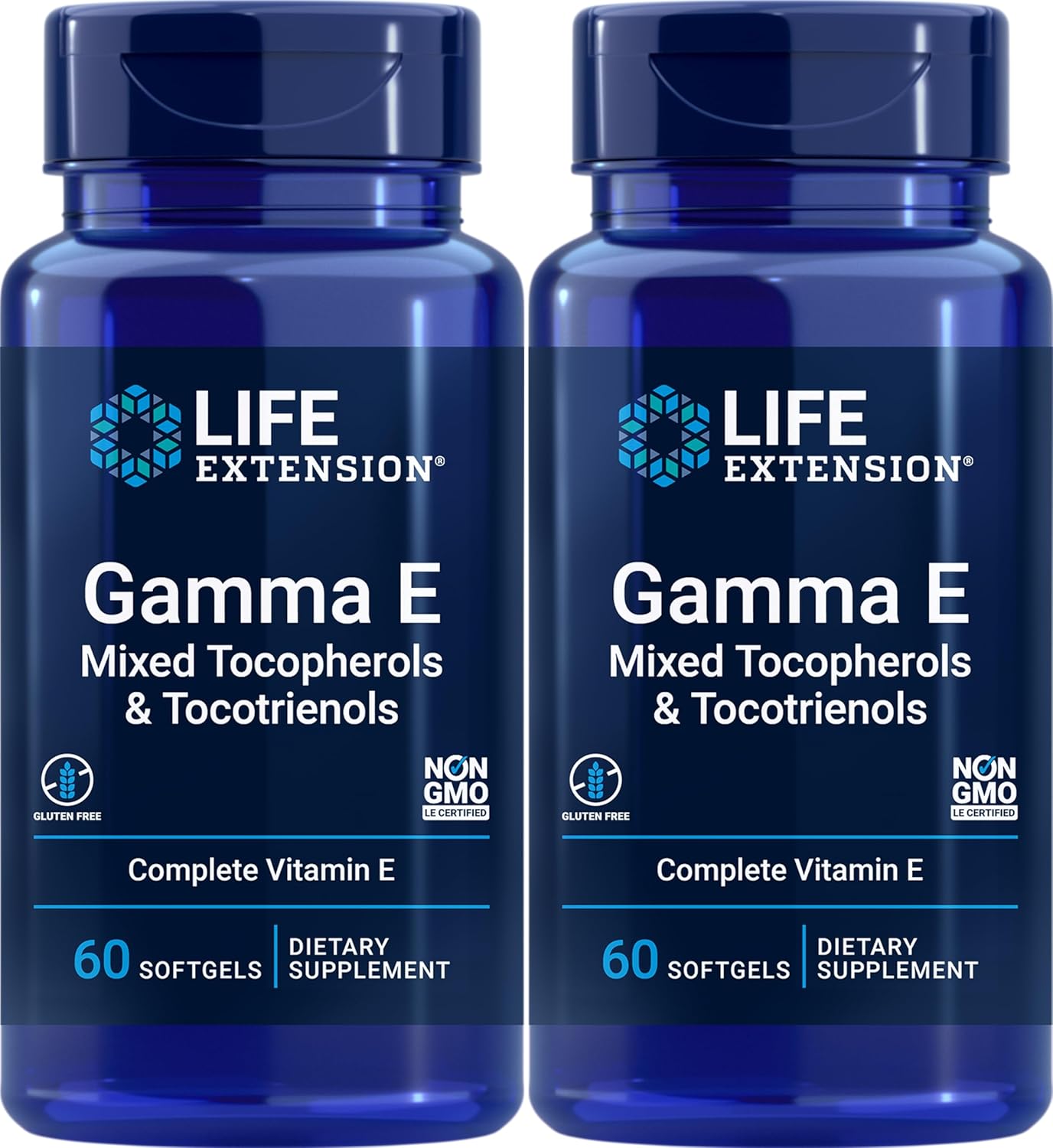 2-Pack Life Extension Gamma E Mixed Tocopherols & Tocotrienols Softgels - 60 Count
