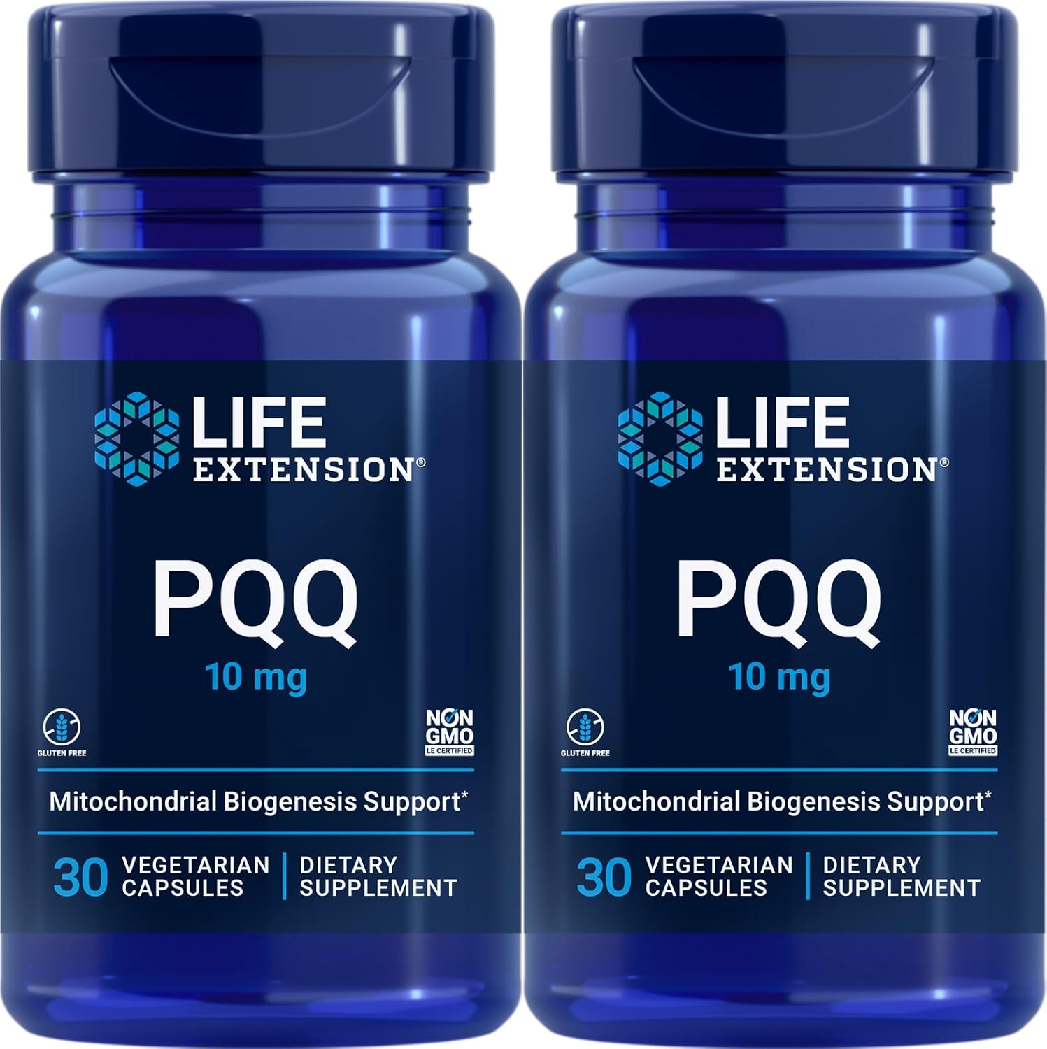2 Pack Life Extension PQQ (Pyrroloquinoline Quinone) 10 mg, 30 Vegetarian Capsules for Enhanced Health