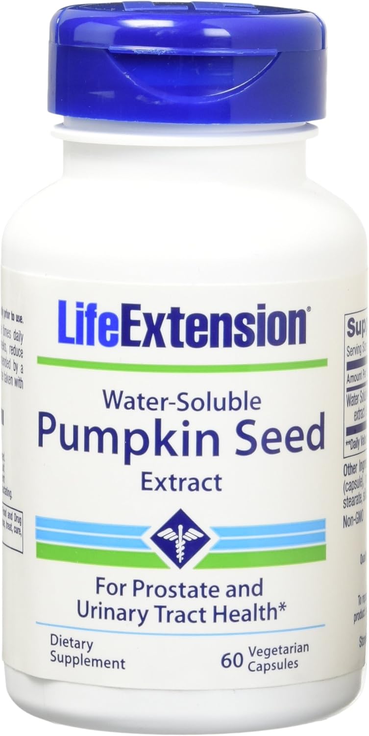 2-Pack Life Extension Water-Soluble Pumpkin Seed Extract Capsules - 60 Vegetarian Capsules