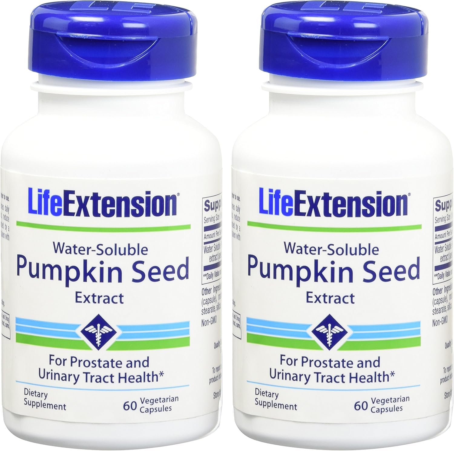 2-Pack Life Extension Water-Soluble Pumpkin Seed Extract Capsules - 60 Vegetarian Capsules