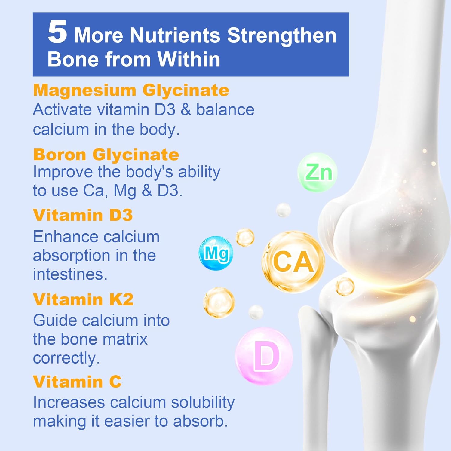 2 Pack Liposomal Calcium AKG Supplement with Vitamin D3 & K2 for Bone Strength - 240 Softgels