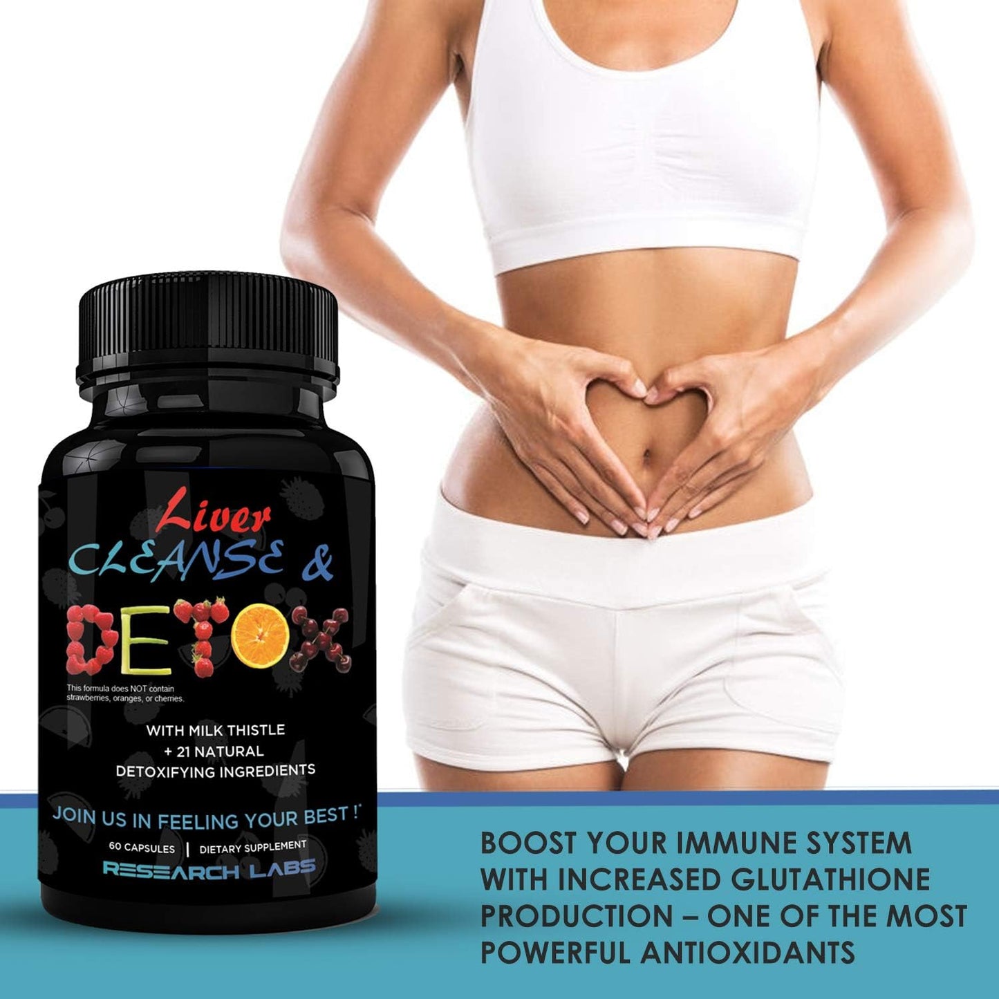2 Pack Liver Detox Cleanse & Support with 23 Powerful Herbs - Doctor Recommended Premium Formula with Milk Thistle, Beet Root, Dandelion