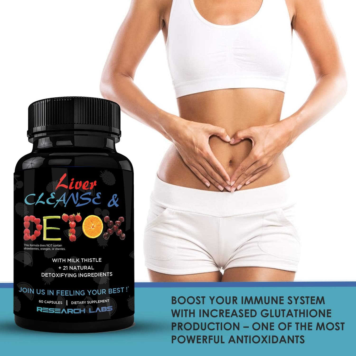 2 Pack Liver Detox Cleanse & Support with 23 Powerful Herbs - Doctor Recommended Premium Formula with Milk Thistle, Beet Root, Dandelion
