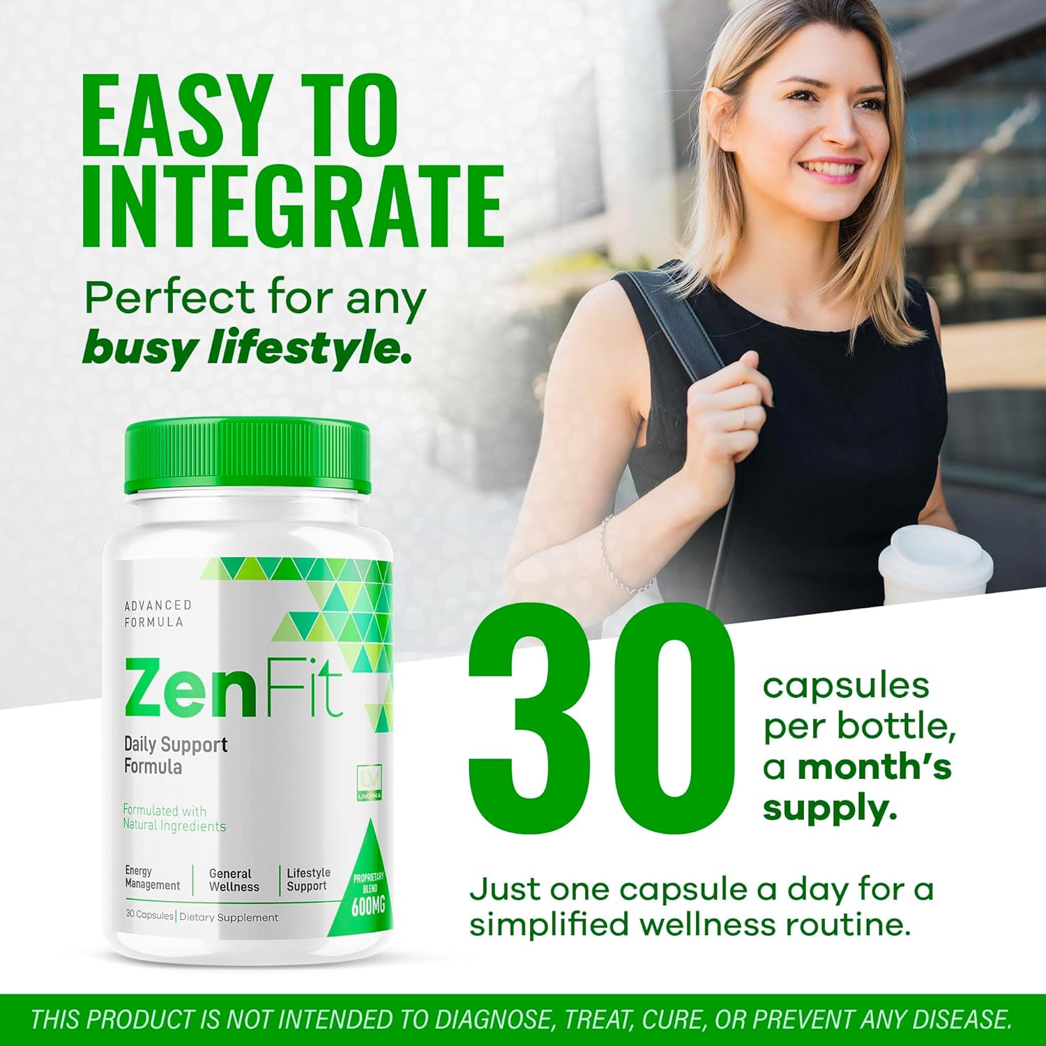 2-Pack LIVORKA Zenfit Capsules - Natural Zenfit Supplement for 2 Months - Advanced Formula Zenfit Pills