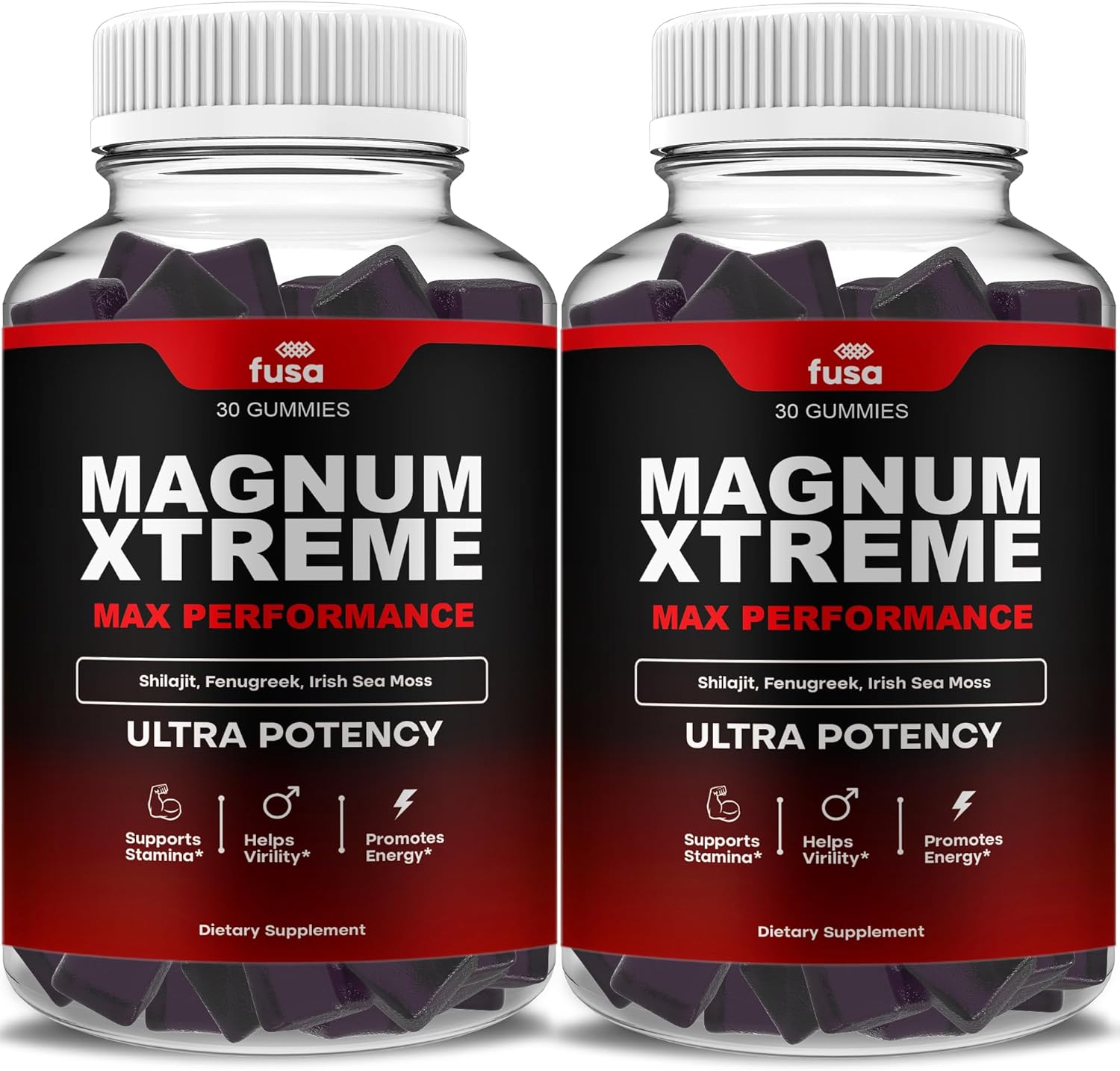 2 Pack MagnumXtreme Gummies: Maximum Strength Shilajit Sea Moss Fenugreek Supplement for Overall Health Support (60 Day Supply)