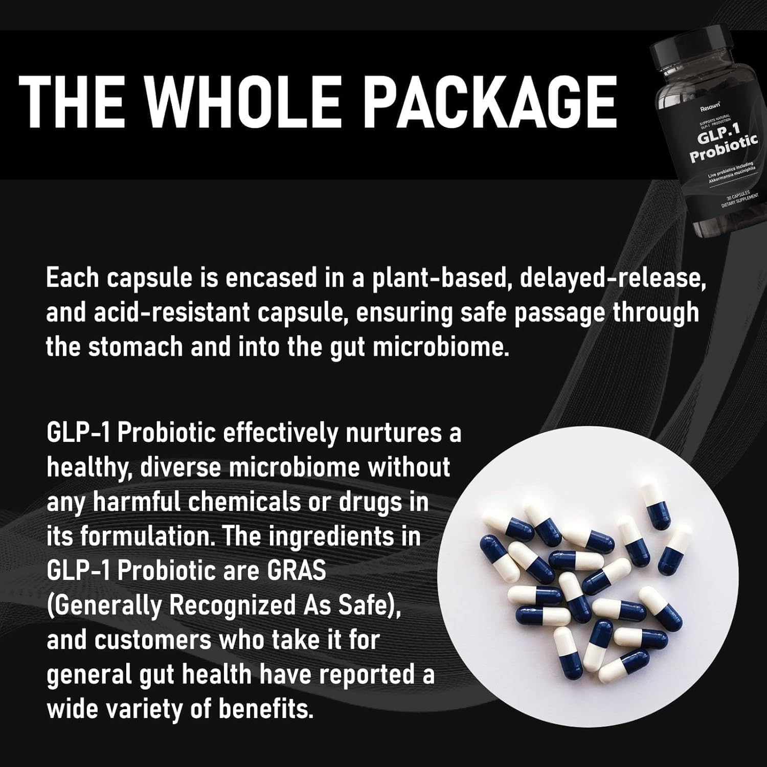 2-Pack MAPUG GLP-1 Probiotic Capsules - 500M AFU Multi-Strain Probiotic with Prebiotic, Supports GLP-1 Production, Appetite Control, Delayed Release, Third-Party Tested, Men & Women