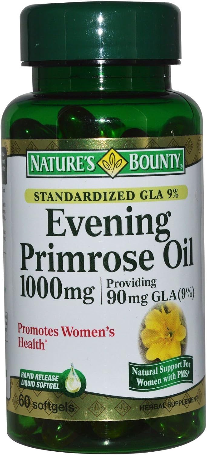 2 Pack Nature's Bounty Evening Primrose Oil 1000 mg Softgels - 120 Softgels in Total