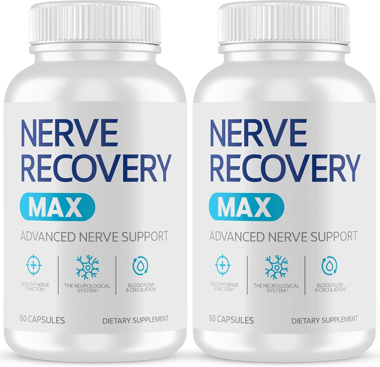 2 Pack Nerve Recovery Max Supplement - 60 Capsules for Neurological Support, Promotes Blood Flow, Non-GMO, Made in USA - Nerve Health Supplements