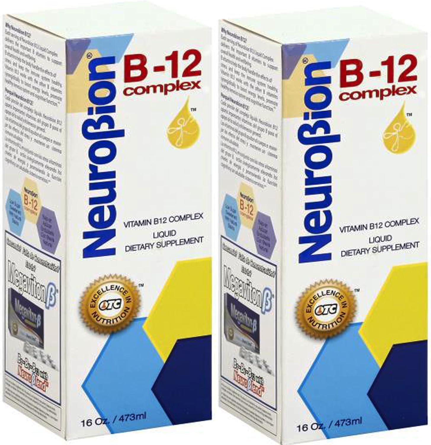 2 Pack Neurobion Vitamin B12 Complex Liquid Citrus Flavor - 16 Oz