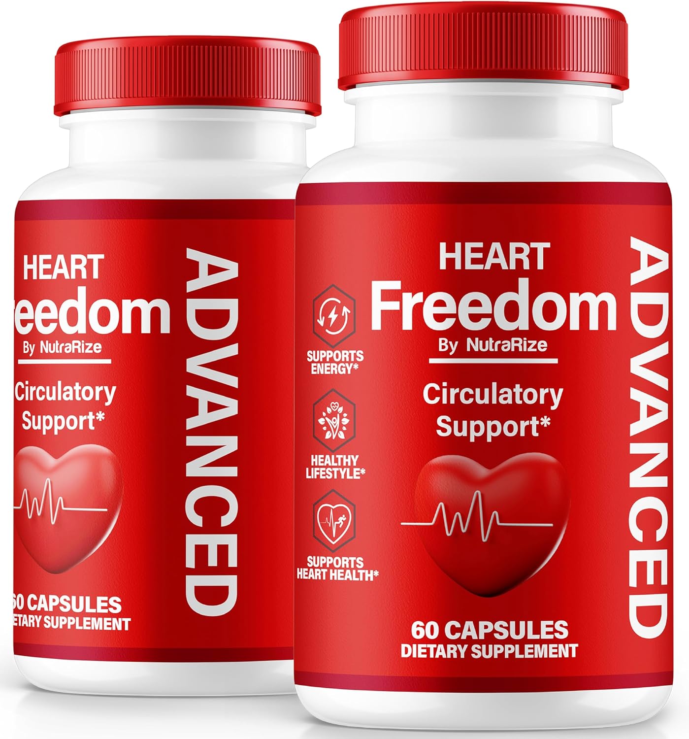 2 Pack NutraRize Heart Freedom Capsules - Official HeartFreedom Pills for Energy & Health, Circulation Support, All Natural Detox Glyco Optimizer - 120 Capsules